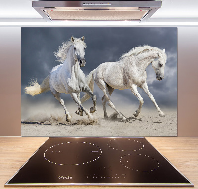 Kitchen splashback White horses beach