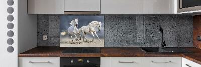 Kitchen splashback White horses beach