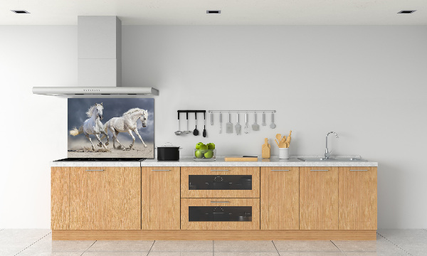 Kitchen splashback White horses beach