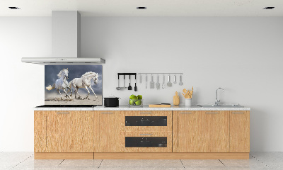 Kitchen splashback White horses beach