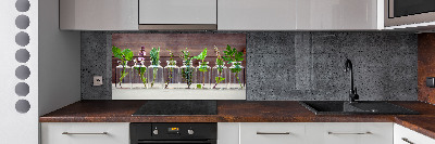 Hob splashback Plants in jars