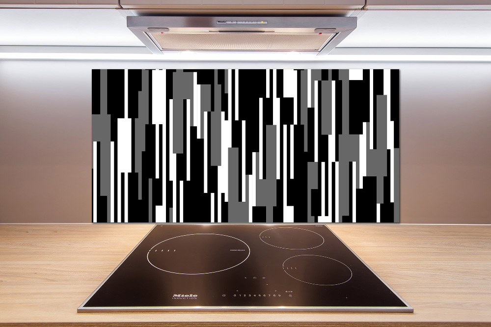 Kitchen splashback Black and white lines