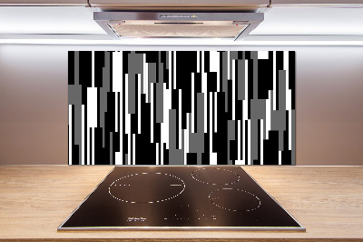 Kitchen splashback Black and white lines