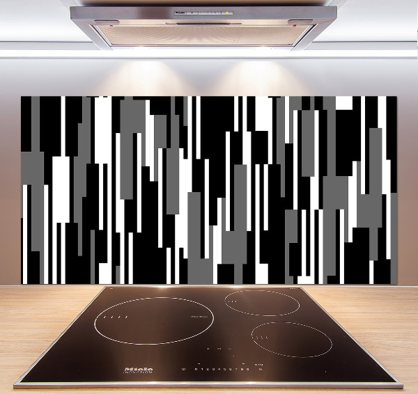 Kitchen splashback Black and white lines