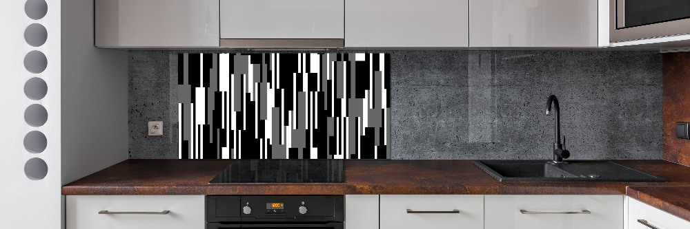 Kitchen splashback Black and white lines