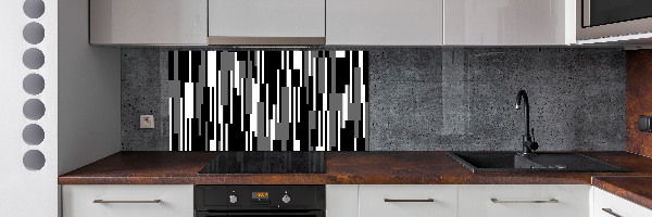 Kitchen splashback Black and white lines