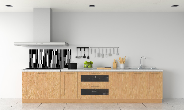 Kitchen splashback Black and white lines