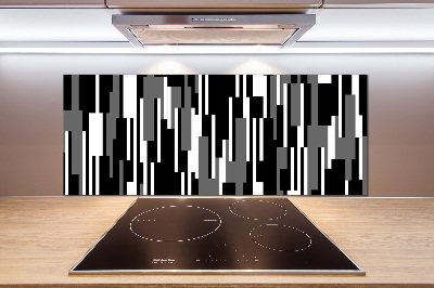 Kitchen splashback Black and white lines