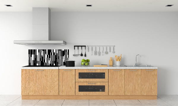 Kitchen splashback Black and white lines