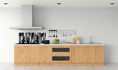 Kitchen splashback Black and white lines