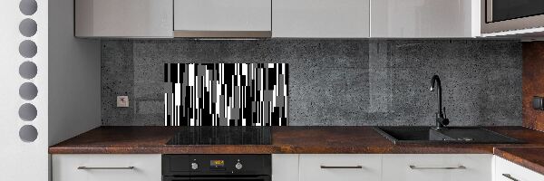 Kitchen splashback Black and white lines