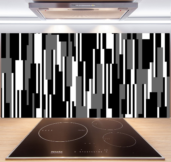 Kitchen splashback Black and white lines