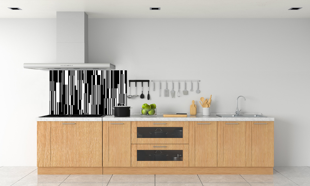 Kitchen splashback Black and white lines