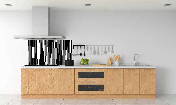 Kitchen splashback Black and white lines