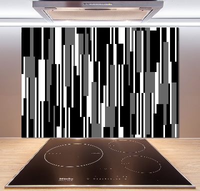 Kitchen splashback Black and white lines