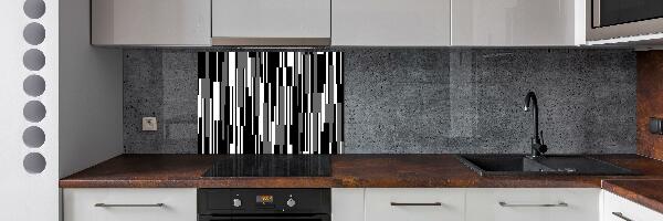 Kitchen splashback Black and white lines