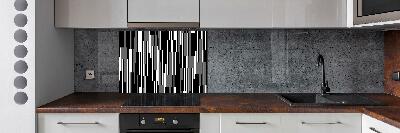 Kitchen splashback Black and white lines