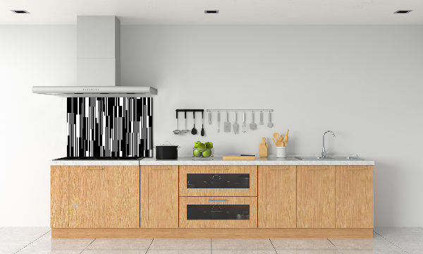 Kitchen splashback Black and white lines