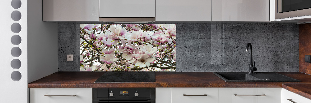 Kitchen splashback Magnolia flowers