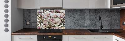 Kitchen splashback Magnolia flowers