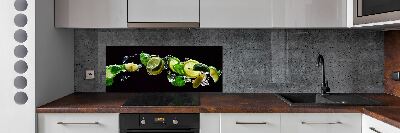 Glass splashback Lime and lemon