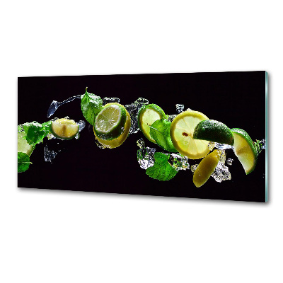 Glass splashback Lime and lemon