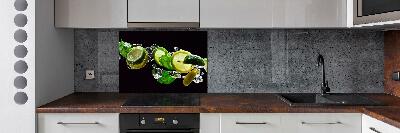 Glass splashback Lime and lemon