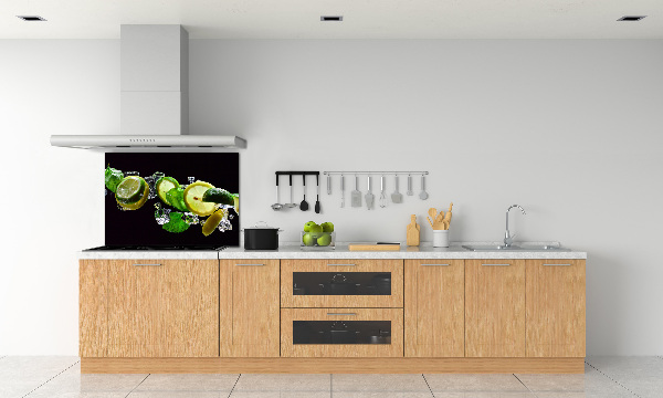 Glass splashback Lime and lemon