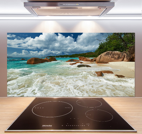 Kitchen splashback Seychelles beach