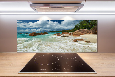 Kitchen splashback Seychelles beach