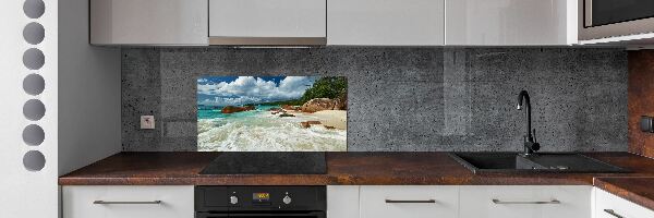 Kitchen splashback Seychelles beach