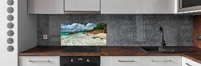 Kitchen splashback Seychelles beach