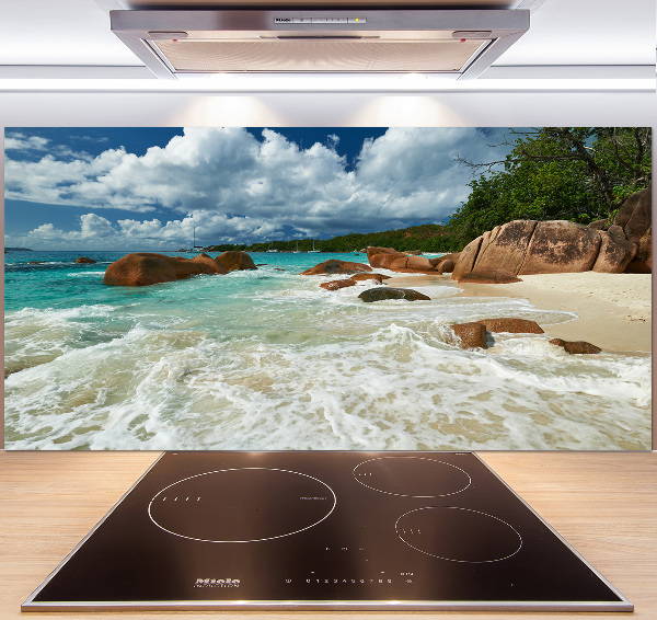 Kitchen splashback Seychelles beach