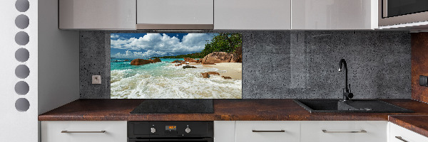 Kitchen splashback Seychelles beach