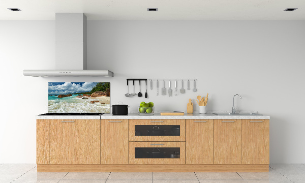 Kitchen splashback Seychelles beach