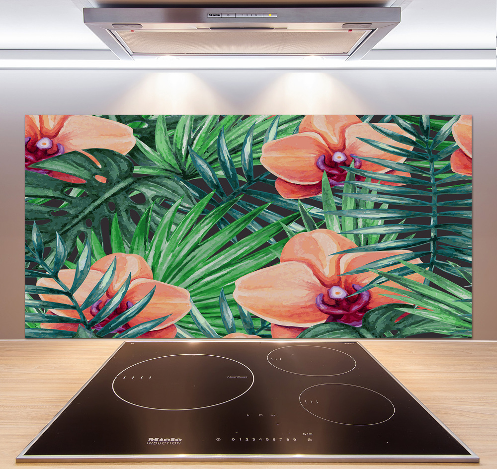 Cooker splashback Orchid