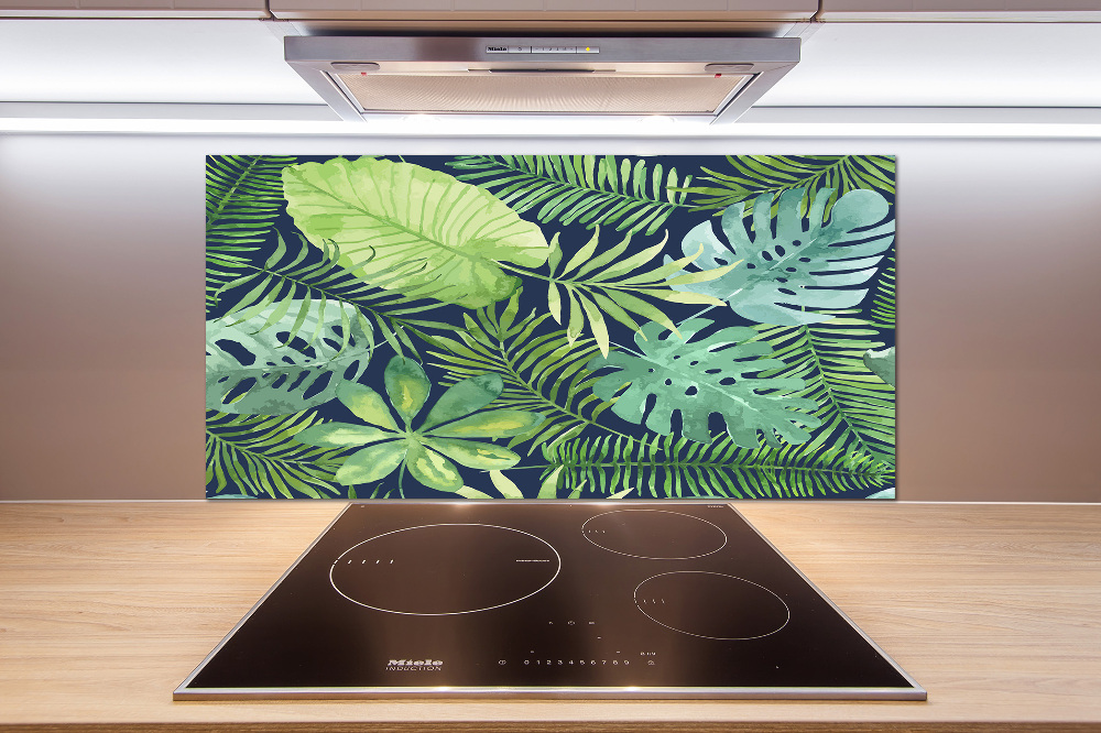 Cooker splashback Tropical leaves