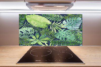 Cooker splashback Tropical leaves