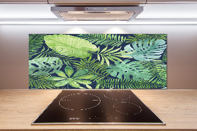 Cooker splashback Tropical leaves