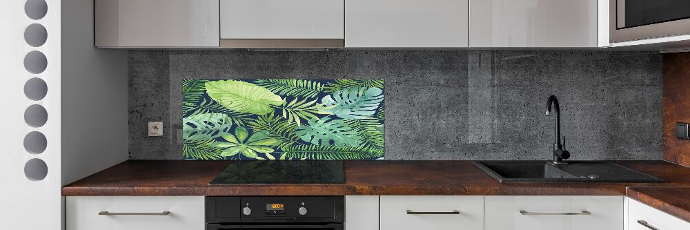 Cooker splashback Tropical leaves