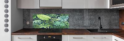 Cooker splashback Tropical leaves