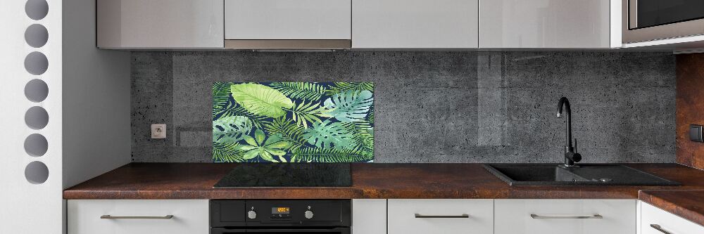 Cooker splashback Tropical leaves