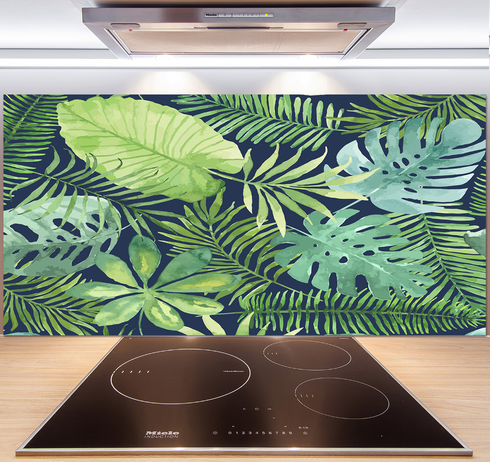 Cooker splashback Tropical leaves