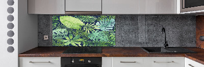 Cooker splashback Tropical leaves