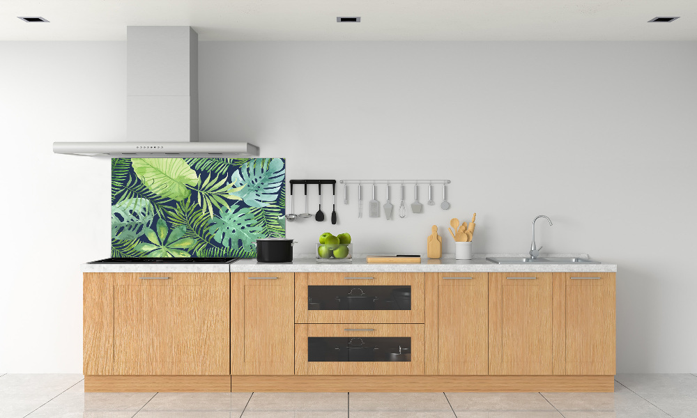 Cooker splashback Tropical leaves