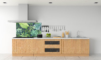 Cooker splashback Tropical leaves