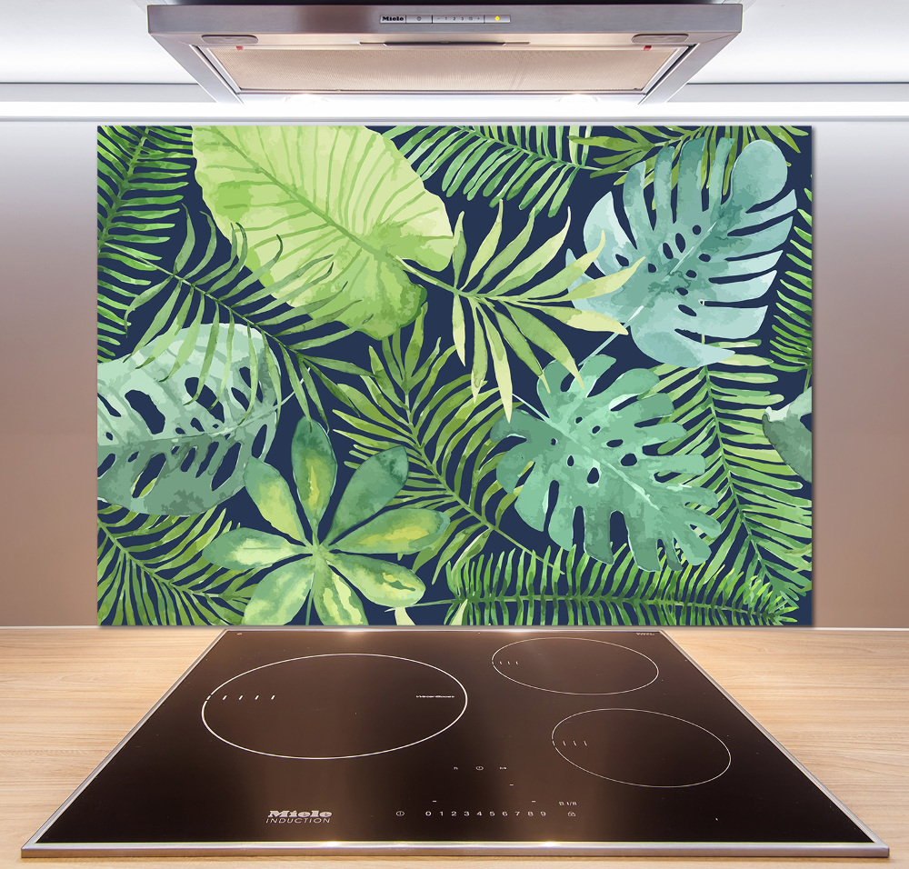 Cooker splashback Tropical leaves