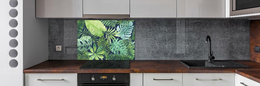 Cooker splashback Tropical leaves