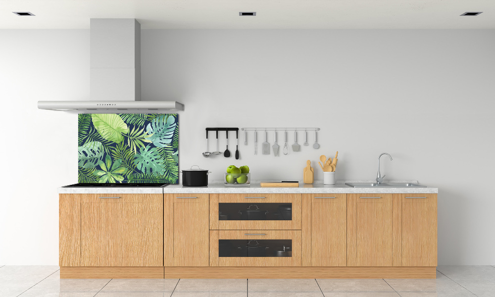 Cooker splashback Tropical leaves