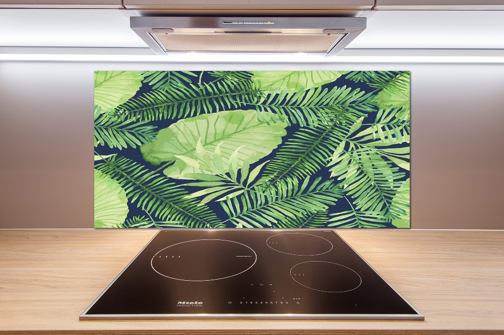 Cooker splashback Tropical leaves